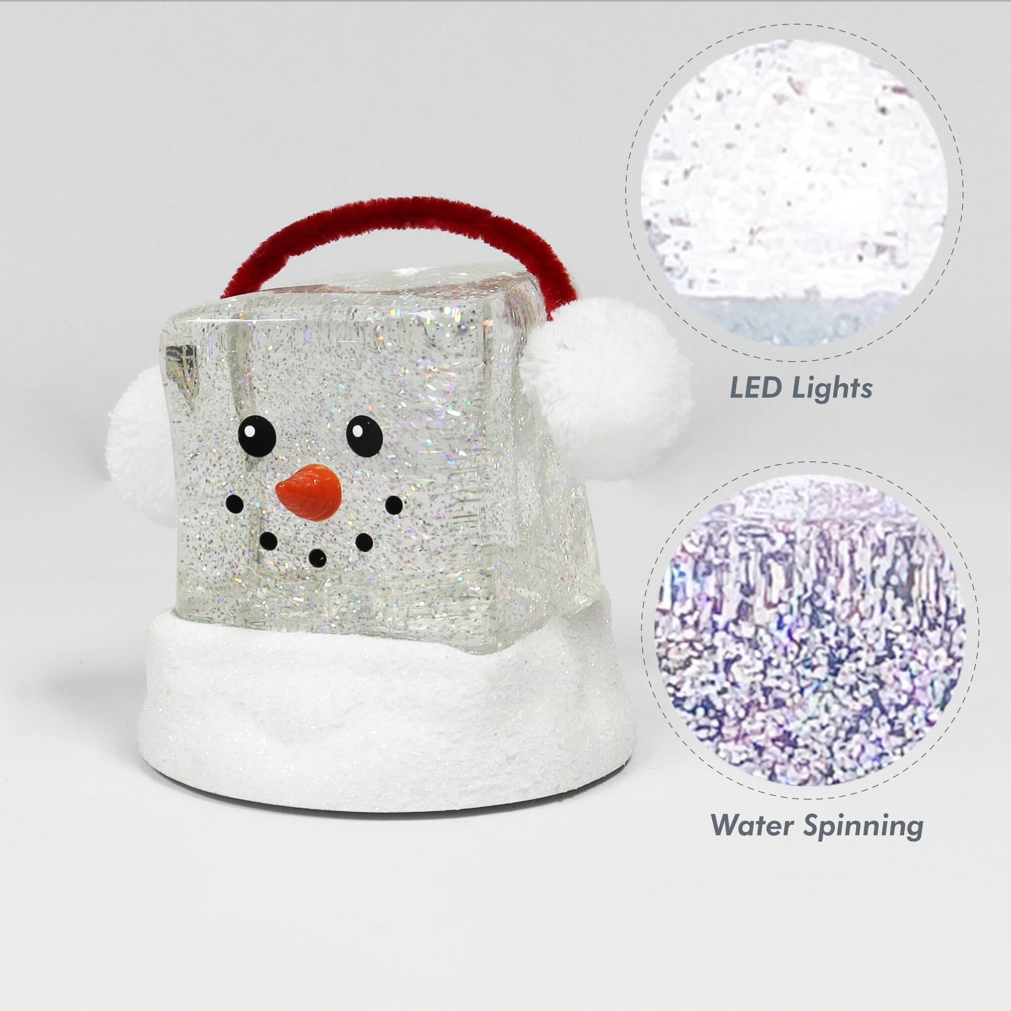 Moments in Time 6.9" Acrylic Ice Cube Snowman Décor
